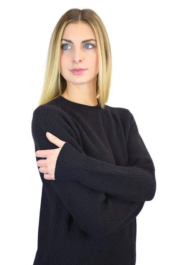 maglia inglese donna paricollo nero