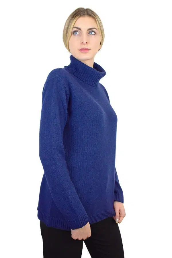 Maglione a collo alto - Blu