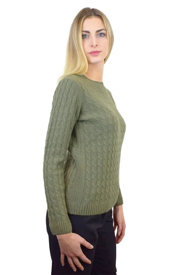 Treccia donna in puro cashmere - Verde