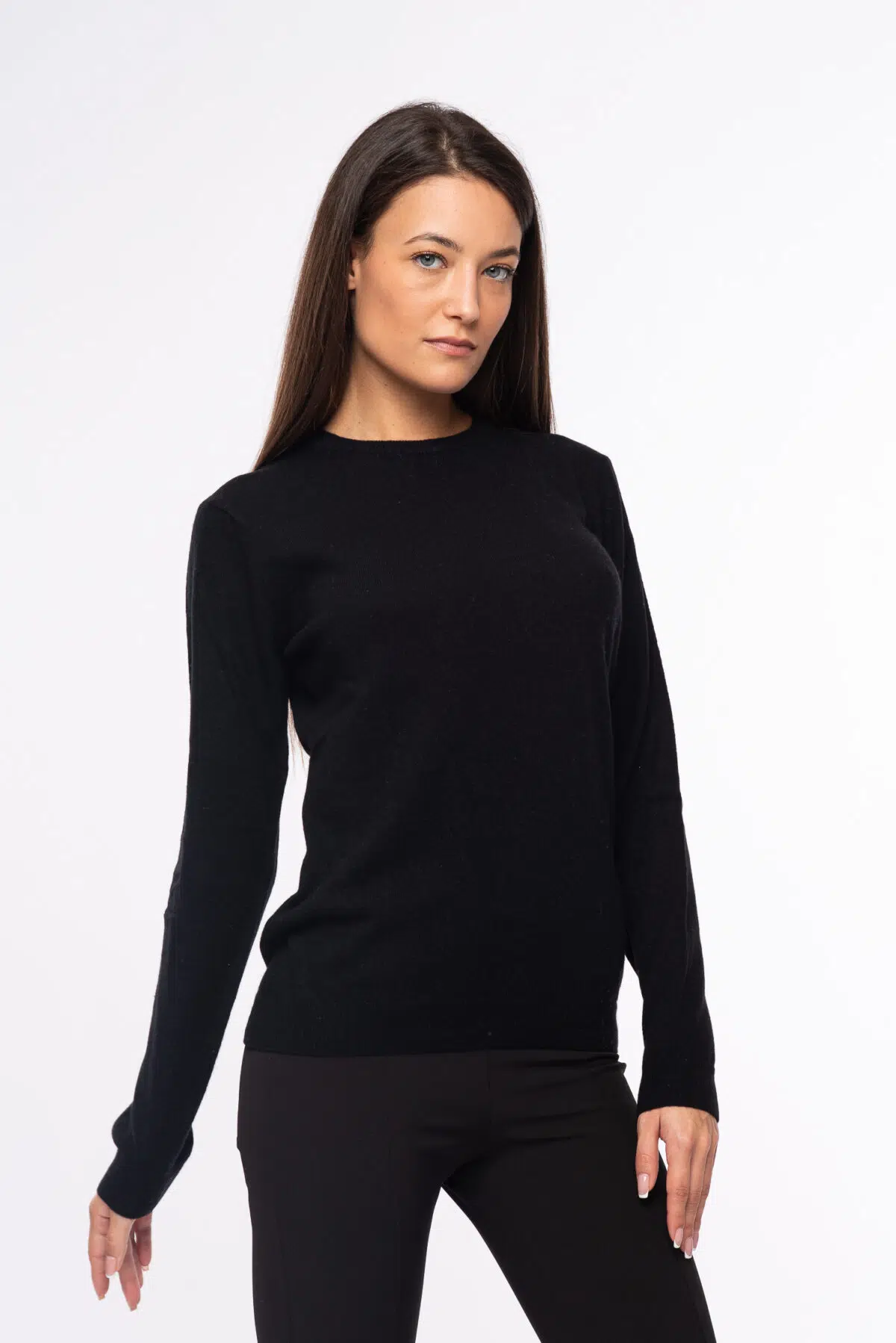 girocollo donna eco cashmere nero