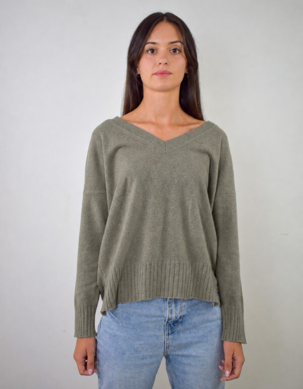 Scollo V Over Donna Puro Cashmere 2027 Grigio Perla