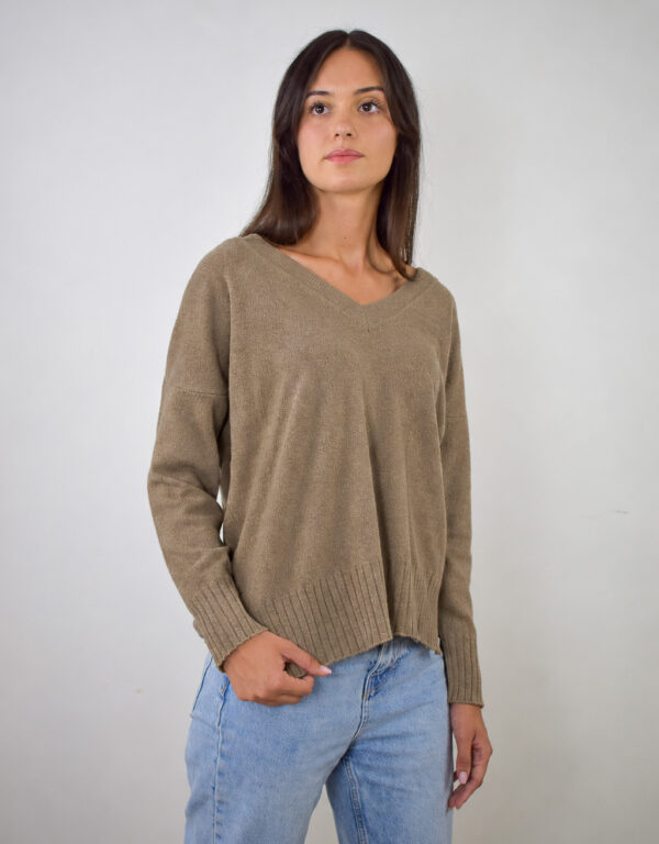 Scollo V Over Donna Puro Cashmere 2027 Beige Naturale