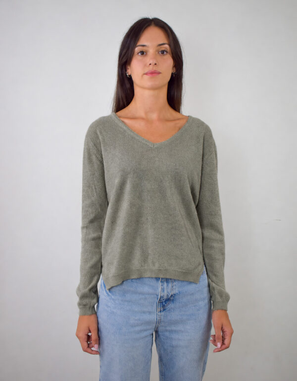 Scollo V Donna Puro Cashmere 2027 Grigio Perla