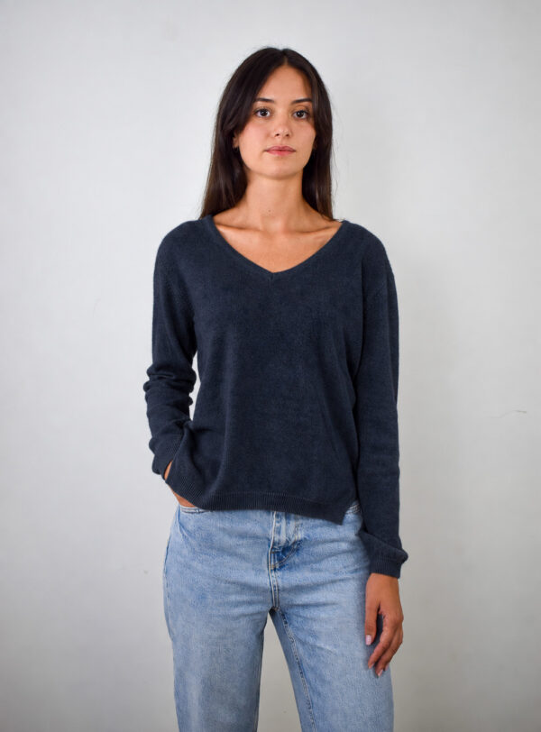 Scollo V Donna Puro Cashmere 2027 Blu Notte