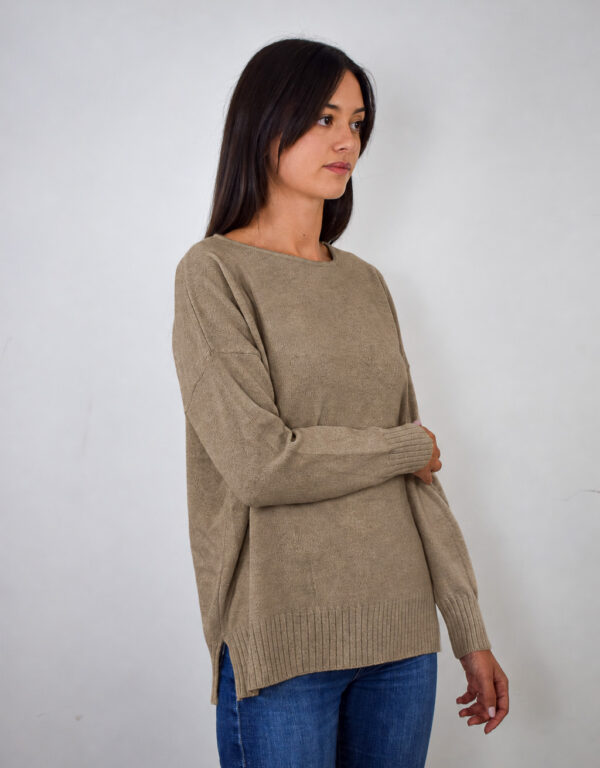 Girocollo Over Donna Puro Cashmere 2027 Beige Naturale